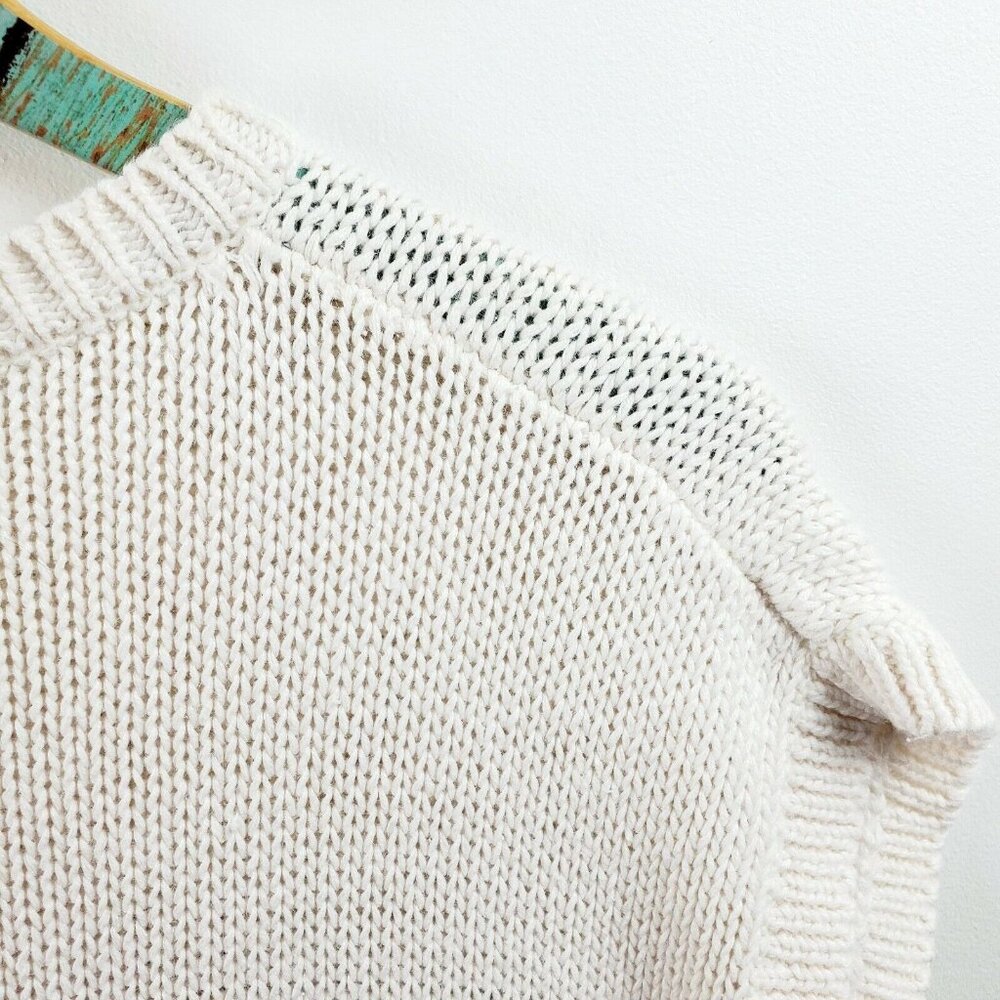VTG Alfred Dunner Women's White Floral Print Hand Knit Sleeveless Sweater Sz M - Picture 7 of 9